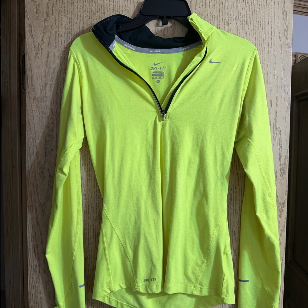 Nike Neon Yellow Dri-FIT Half-Zip Running Top